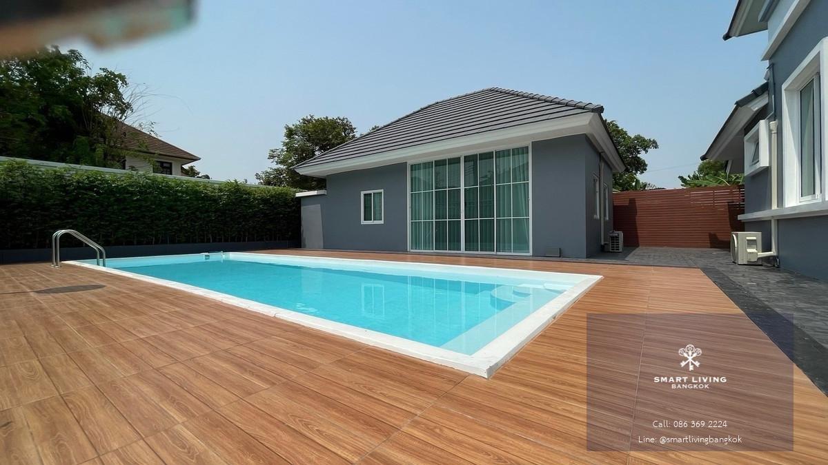 บ้านหรูพร้อมเรือนรับรองและสระว่ายน้ำส่วนตัว บนที่ดินขนาด 1 ไร่ ทำเลออเงิน รามอินทรา ใกล้ทางด่วน