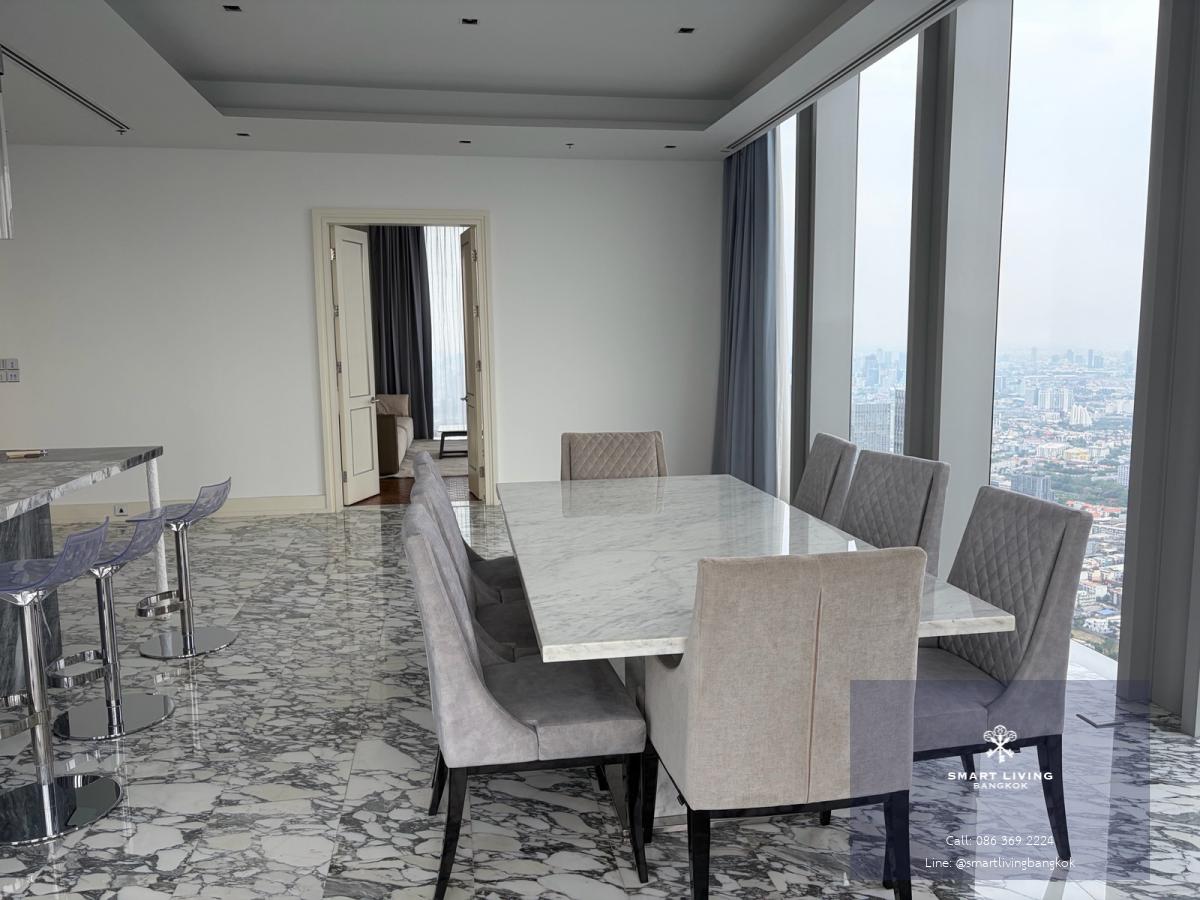 ปล่อยเช่าคอนโดหรูระดับโลก The Ritz-Carlton Mahanakhon (500 ตร.ม.) ชั้นสูง  พื้นที่นั่งเล่นกว้าง 100 ตร.ม. ใกล้ BTS เซนต์หลุยส์