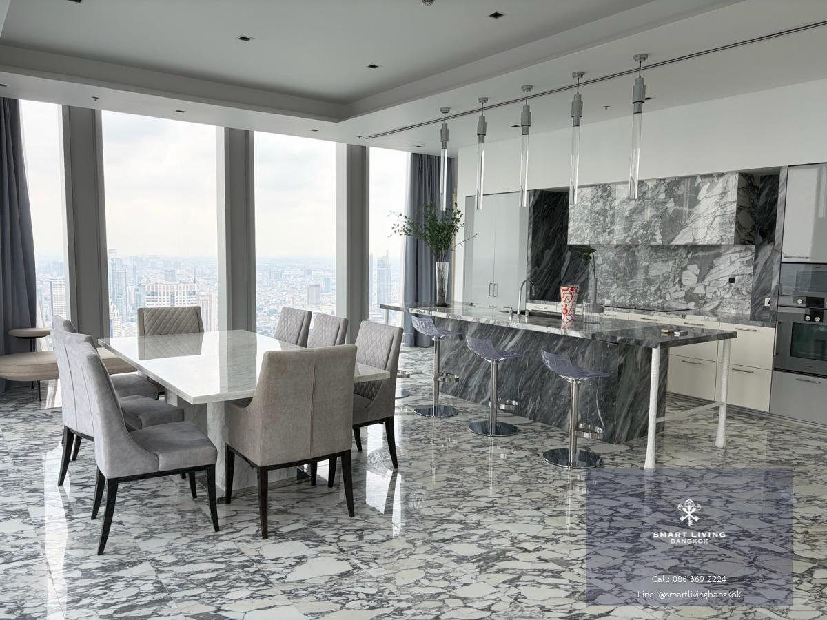 ปล่อยเช่าคอนโดหรูระดับโลก The Ritz-Carlton Mahanakhon (500 ตร.ม.) ชั้นสูง  พื้นที่นั่งเล่นกว้าง 100 ตร.ม. ใกล้ BTS เซนต์หลุยส์