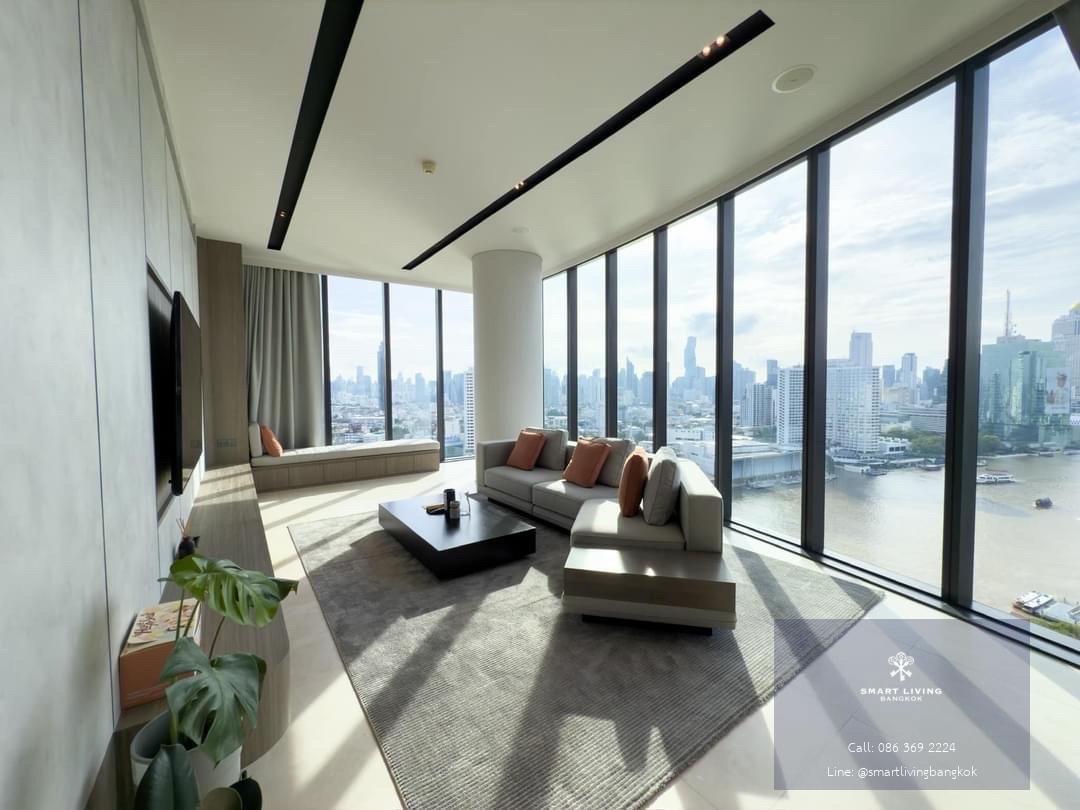 ให้เช่าคอนโดหรูริมแม่น้ำเจ้าพระยา Banyan Tree Residences Riverside Bangkok 2 ห้องนอน 178 ตร.ม. วิวแม่น้ำพาโนรามา ใกล้ ICONSIAM