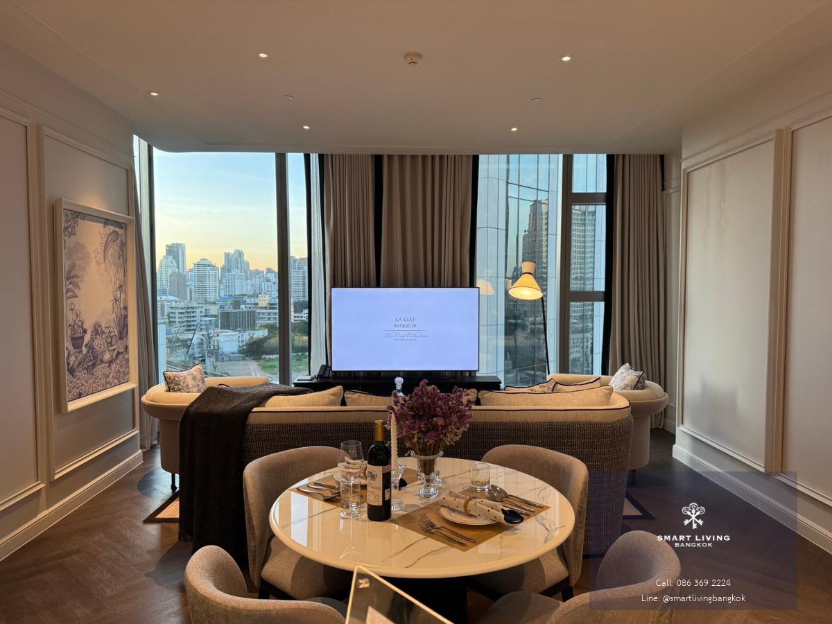 ให้เช่า Serviced Residence La Clef Bangkok 2 Bedroom Executive (89 ตร.ม.) (รวมน้ำไฟ/แม่บ้าน/Onsen) พร้อมมีบริการเครื่องดื่มที่ Santisuk Lounge ใกล้ BTS ทองหล่อ