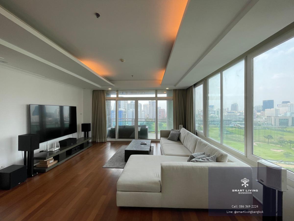 Luxurious condo Renovate/4 beds/268 sqm. Spacious living area with city and golf court views, near Lumpini Park. Only 300 meters from BTS. Private lift access to each floor.