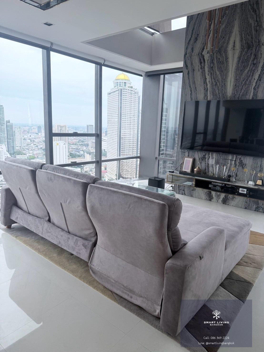 คอนโดหรู The Bangkok Sathorn แบบ Duplex ห้องมุม วิวแม่น้ำ ใกล้ BTS สุรศักดิ์ 50 เมตร ขนาด 120 ตร.ม ทำเลสาทร