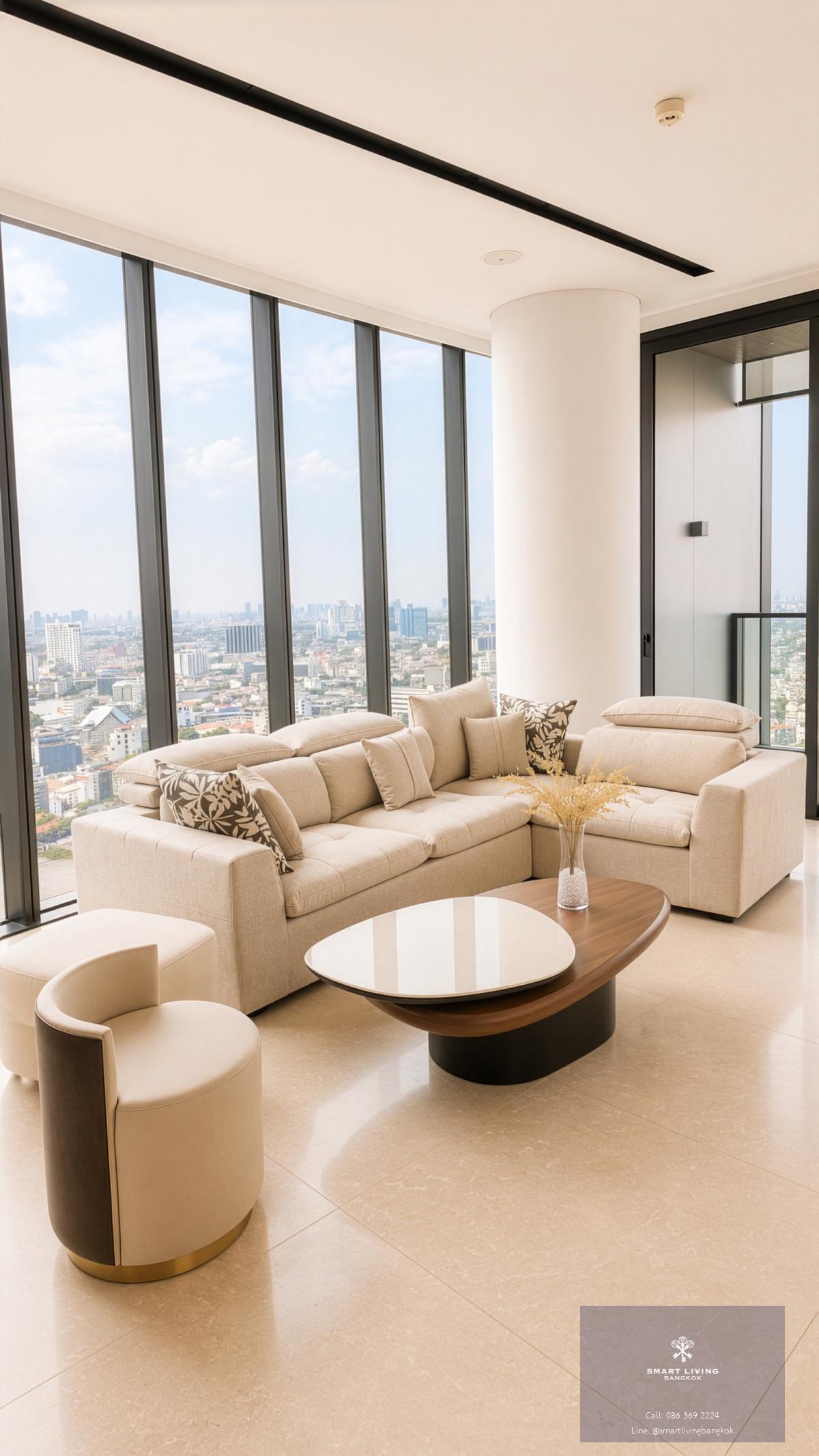 ให้เช่าคอนโดหรูริมแม่น้ำเจ้าพระยา Banyan Tree Residences Riverside Bangkok 2 ห้องนอน 178 ตร.ม. วิวแม่น้ำพาโนรามา ใกล้ ICONSIAM