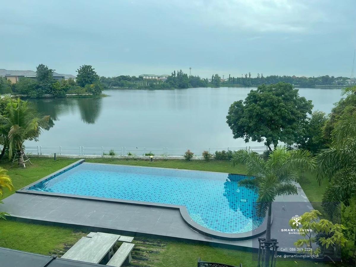 บ้านหรูริมทะเลสาบ รังสิต ปทุมธานี  พร้อมสระว่ายน้ำส่วนตัว ที่ดินขนาดใหญ่ 297.6 ตร.ว บรรยากาศรีสอร์ต เป็นส่วนตัวสูง