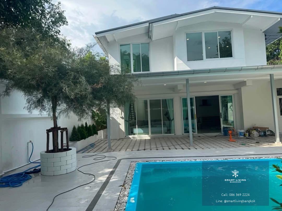 บ้านเดี่ยว Pool Villa ให้เช่า ใกล้ BTS อ่อนนุช เดินได้ประมาณ 800 เมตร บ้านพื้นที่ใหญ่ รองรับสัตว์เลี้ยง เหมาะอยู่อาศัย