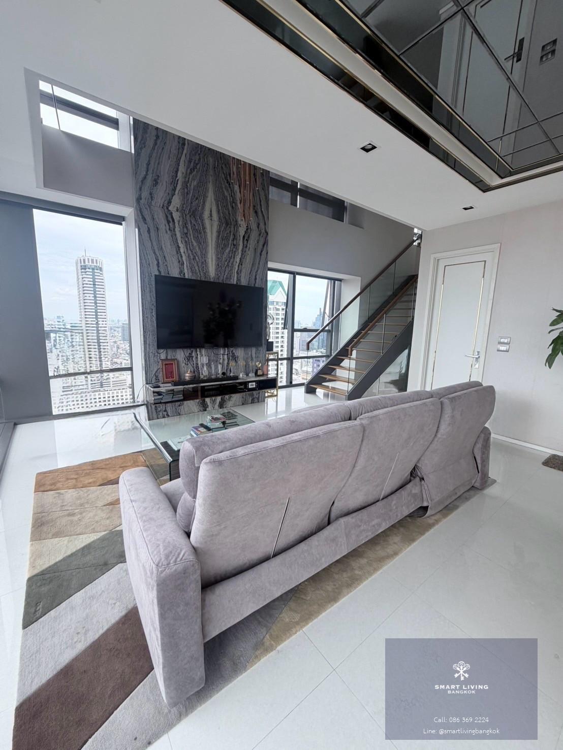 คอนโดหรู The Bangkok Sathorn แบบ Duplex ห้องมุม วิวแม่น้ำ ใกล้ BTS สุรศักดิ์ 50 เมตร ขนาด 120 ตร.ม ทำเลสาทร