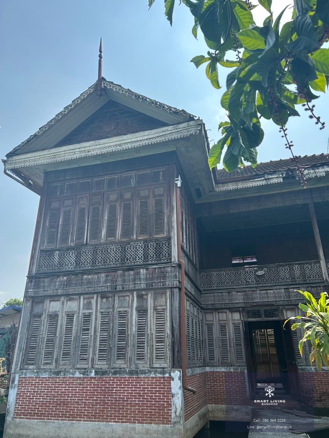 ขายเรือนไม้สักโบราณริมคลองบางกอกน้อย บ้านทรงไทย สมัยรัชกาลที่ 5
