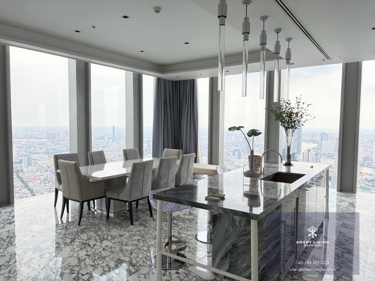 ปล่อยเช่าคอนโดหรูระดับโลก The Ritz-Carlton Mahanakhon (500 ตร.ม.) ชั้นสูง  พื้นที่นั่งเล่นกว้าง 100 ตร.ม. ใกล้ BTS เซนต์หลุยส์