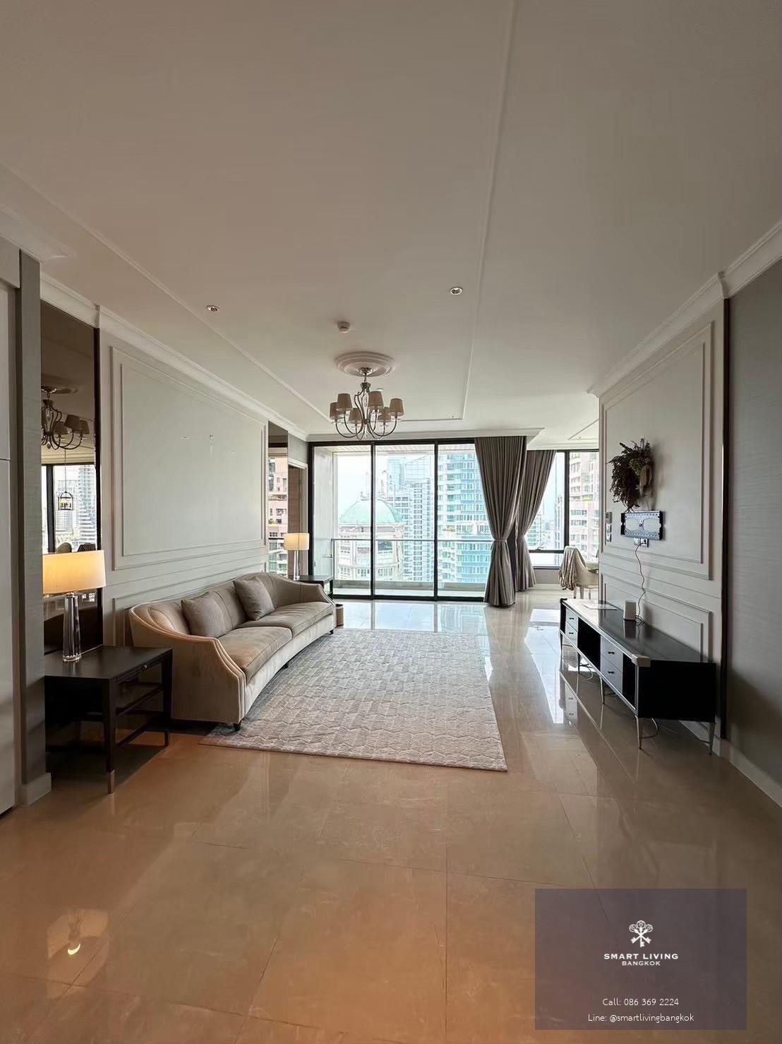 ให้เช่าคอนโดหรูย่านหลังสวน 193 ตร.ม. 3 ห้องนอน 3 ห้องน้ำ ใกล้ BTS ราชดำริ สวนลุมพินี เฟอร์นิเจอร์ครบครัน พร้อมอยู่