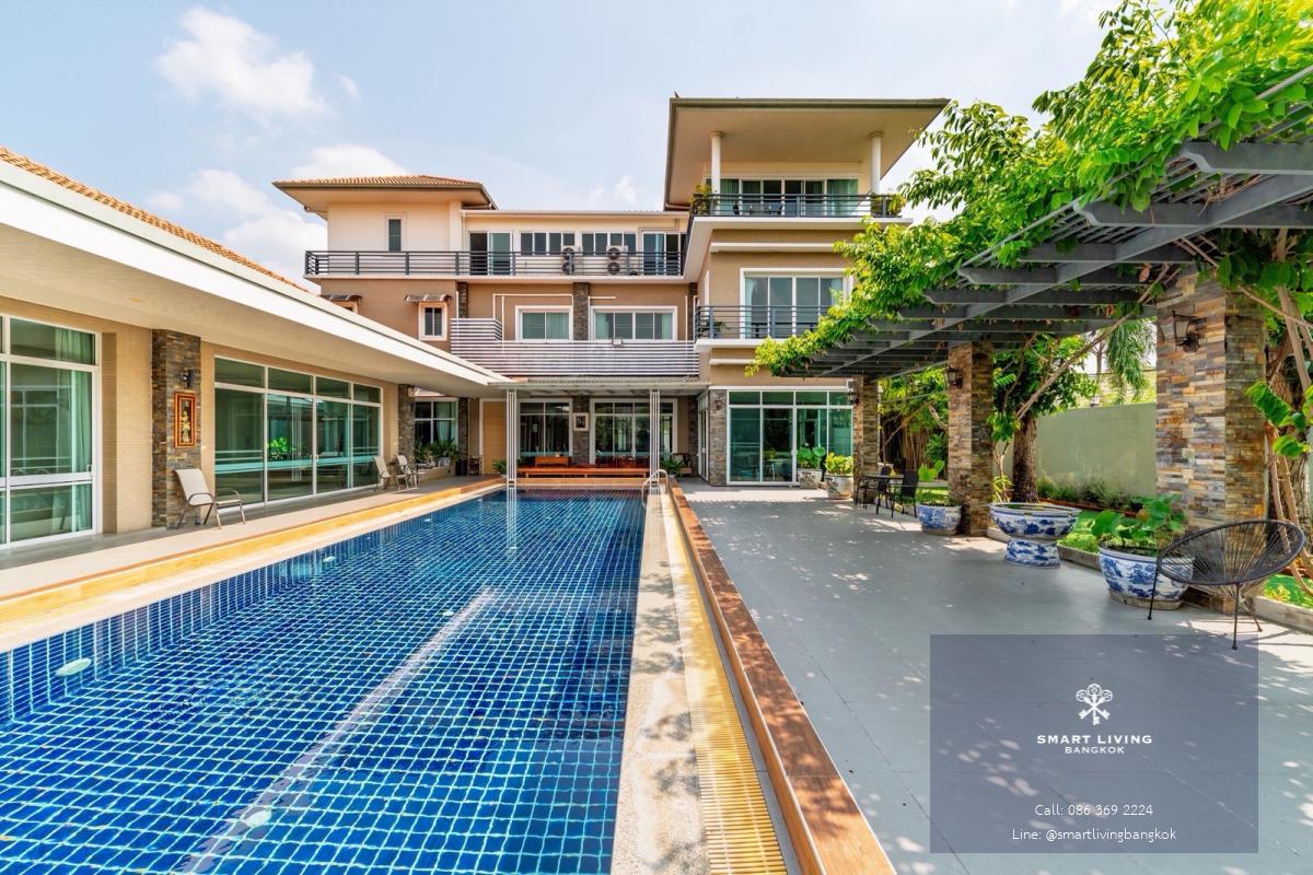ขายบ้านหรู 3 ชั้น พร้อมสระว่ายน้ำ พื้นที่ ใกล้เมืองทองธานี IMPACT ปากเกร็ด นนทบุรี ถนนเลียบคลองประปา เดินทางสะดวก ใกล้ทางด่วน