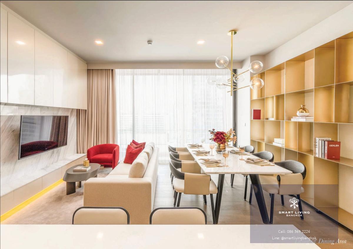 ให้เช่าคอนโดหรูสไตล์ Modern Luxury ทำเลอโศก (2 นอน 86 ตร.ม.) ระเบียงกว้าง เดินเพียง 150 ม. ถึง BTS อโศก และ MRT สุขุมวิท