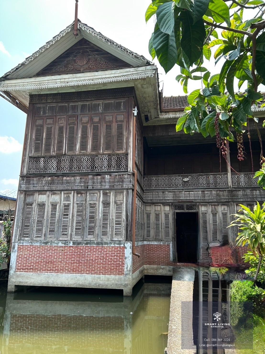 ขายเรือนไม้สักโบราณริมคลองบางกอกน้อย บ้านทรงไทย สมัยรัชกาลที่ 5