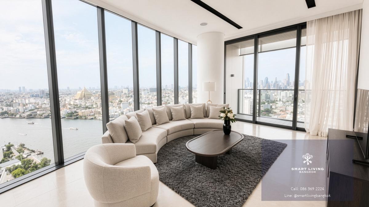 ให้เช่าคอนโดหรูริมแม่น้ำเจ้าพระยา Banyan Tree Residences Riverside Bangkok 2 ห้องนอน 178 ตร.ม. วิวแม่น้ำพาโนรามา ใกล้ ICONSIAM