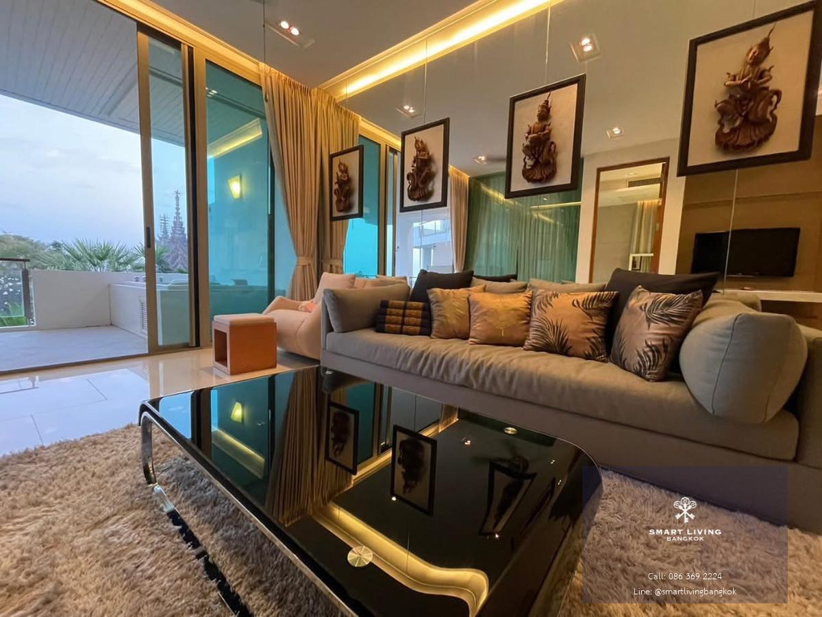 ✨ให้เช่าคอนโดริมทะเลที่  The Sanctuary Wong Amat 2ห้องนอน เฟอร์นิเจอร์ครบ ระเบียงใหญ่ เห็นวิวเต็มๆ และปราสาทสัจธรรม สวยมาก พร้อมเข้าอยู่