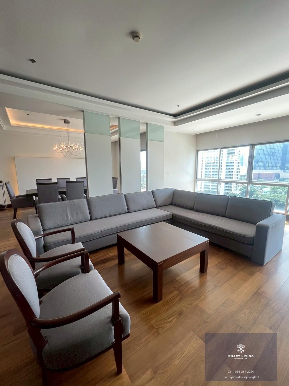 ✨ให้เช่าคอนโดPenthouse ขนาด275 ตรม. 4 ห้องนอน สไตล์โมเดิร์น ​​เฟอร์นิเจอร์ครบ ใกล้สวนลุมพินี ใกล้BTS เพลินจิต/MRT ลุมพินี พร้อมเข้าอยู่