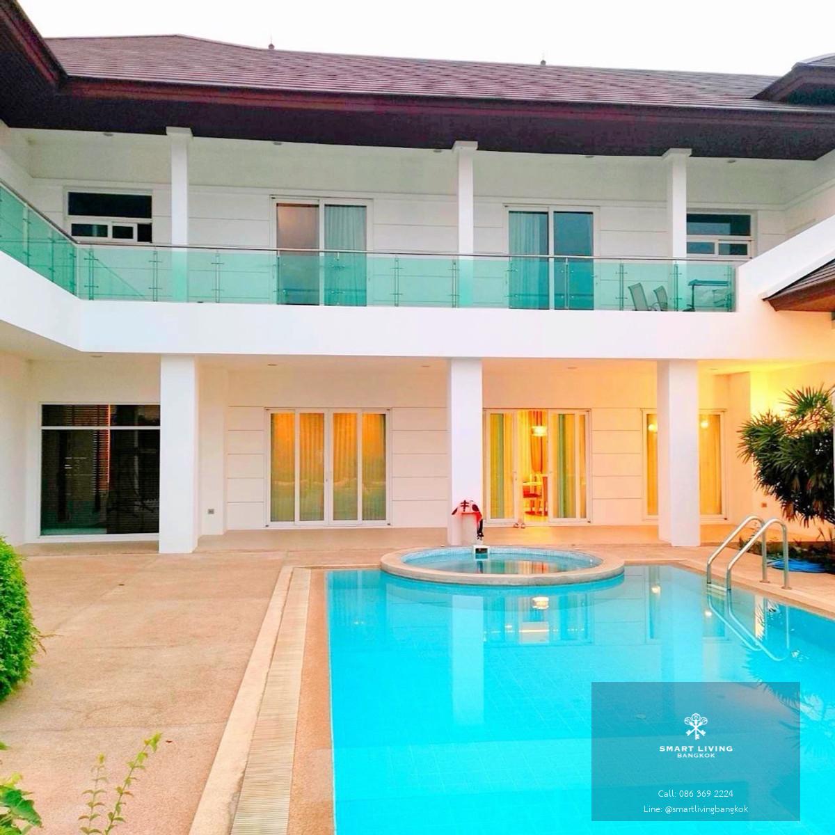 ขาย / เช่า คฤหาสน์หรู Windmill Park บางนา กม.10.5 บ้านในสนามกอล์ฟ พื้นที่ขนาดใหญ่ 7 ห้องนอน พร้อมสระว่ายน้ำ ใกล้ Mega Bangna และสนามบินสุวรรณภูมิ