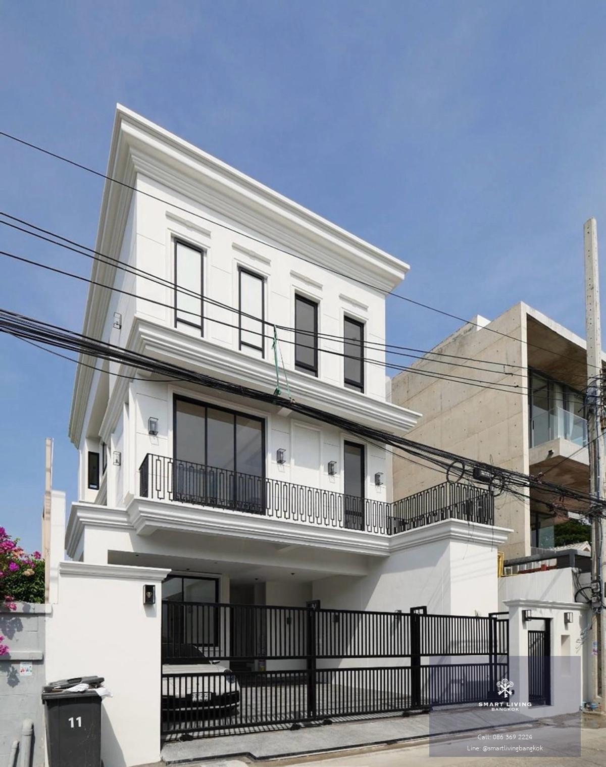 ขาย–ให้เช่า ทาวน์โฮมหรู Modern Classic ซอยปรีดี ใกล้ทองหล่อ–เอกมัย บ้านพร้อมสระว่ายน้ำส่วนตัว