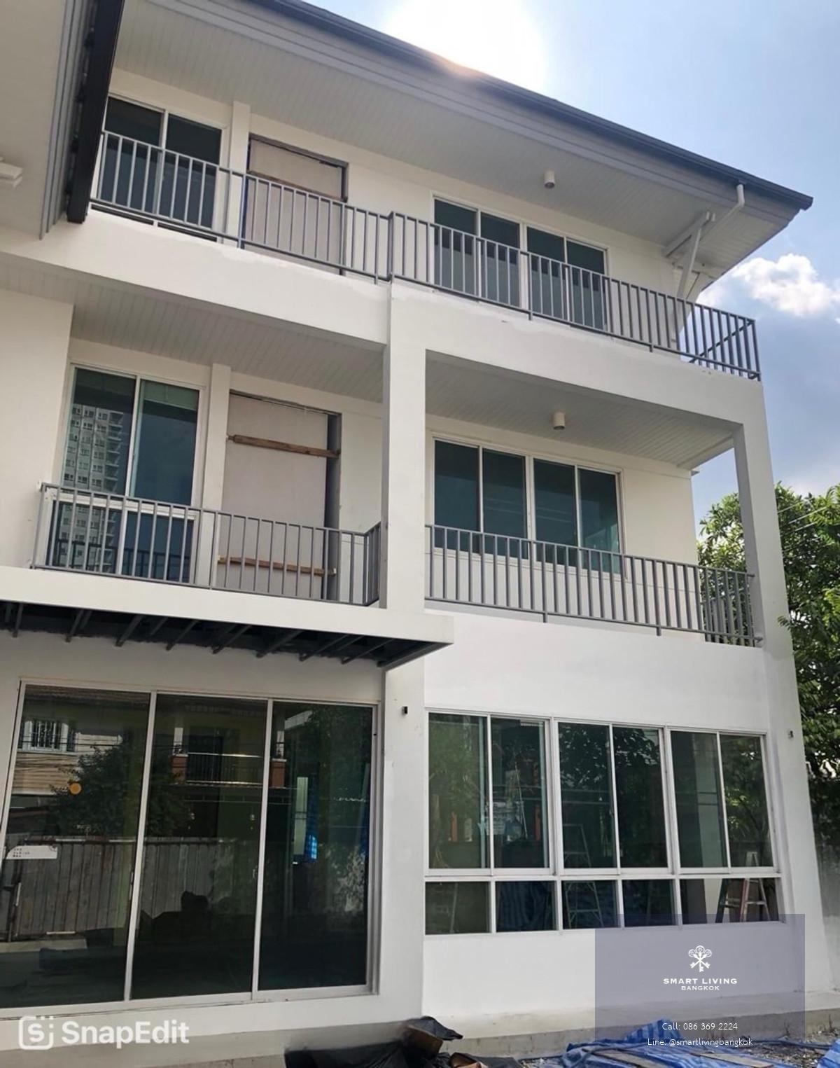 ขายและให้เช่าบ้านเดี่ยว 3 ชั้น ใกล้ BTS วุฒากาศ เหมาะอยู่อาศัยหรือทำโฮมออฟฟิศ