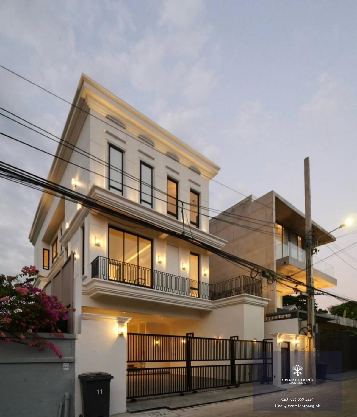 ขาย–ให้เช่า ทาวน์โฮมหรู Modern Classic ซอยปรีดี ใกล้ทองหล่อ–เอกมัย บ้านพร้อมสระว่ายน้ำส่วนตัว