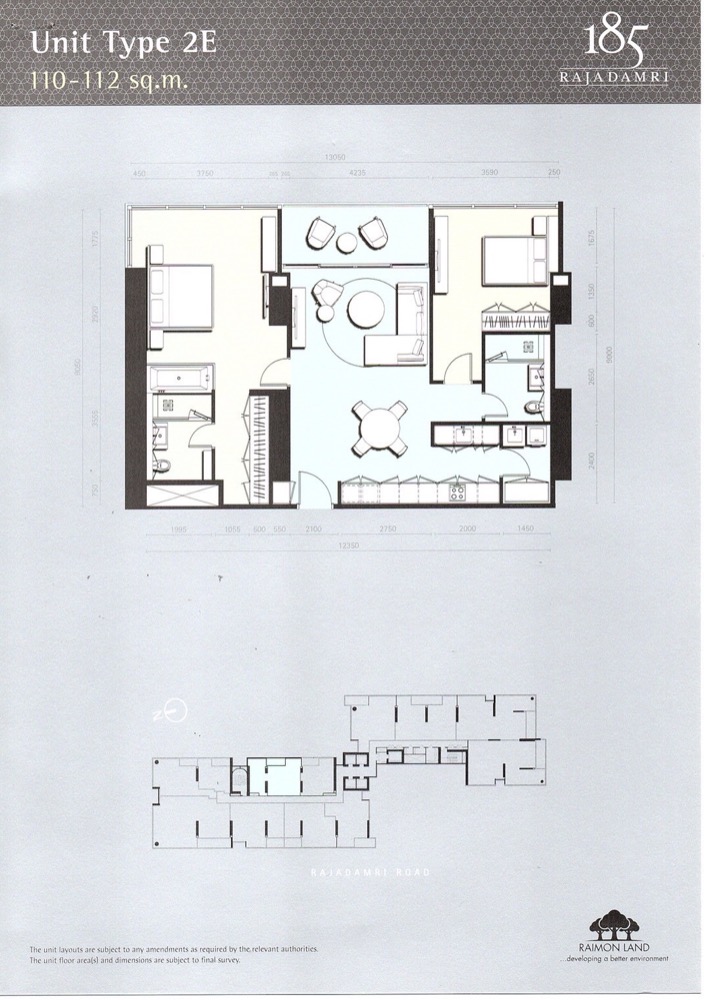 ให้เช่า 185 Rajadamri , 2 ห้องนอน ใกล้ BTS Rajadamri