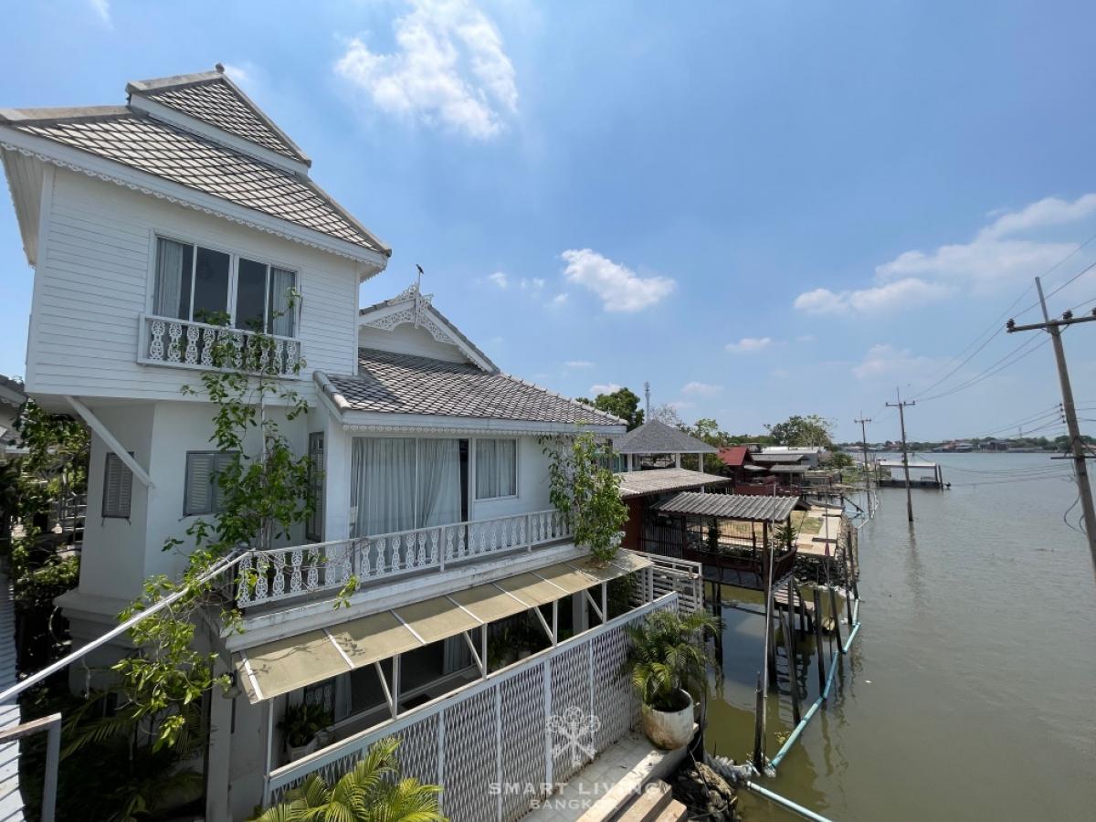 ขายบ้านหรูริมแม่น้ำเจ้าพระยา ปทุมธานี ที่ดินขนาดใหญ่ หน้ากว้าง เหมาะลงทุน ทำโรงแรม ร้านอาหาร หรือธุรกิจริมแม่น้ำ